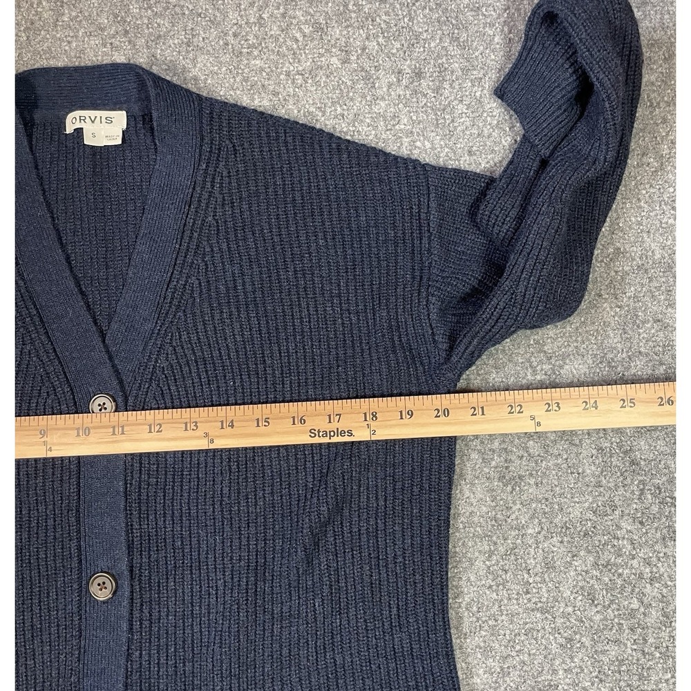 Orvis Cardigan Sweater Size Small Blue Wool Blend Button Up Casual Grandpa - Picture 5 of 10